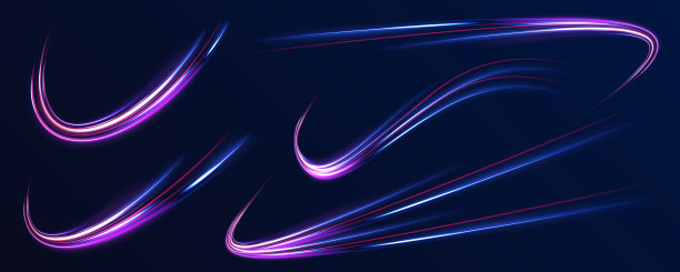 深蓝色抽象背景与紫外线霓虹灯辉光，模糊的光线，波浪图片下载