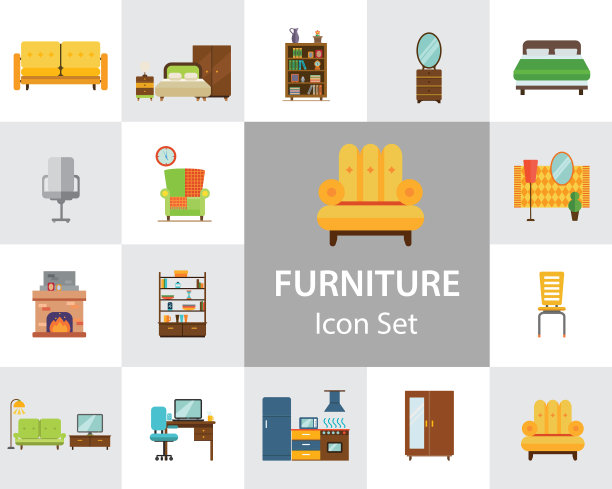 家具平面图标集图片下载