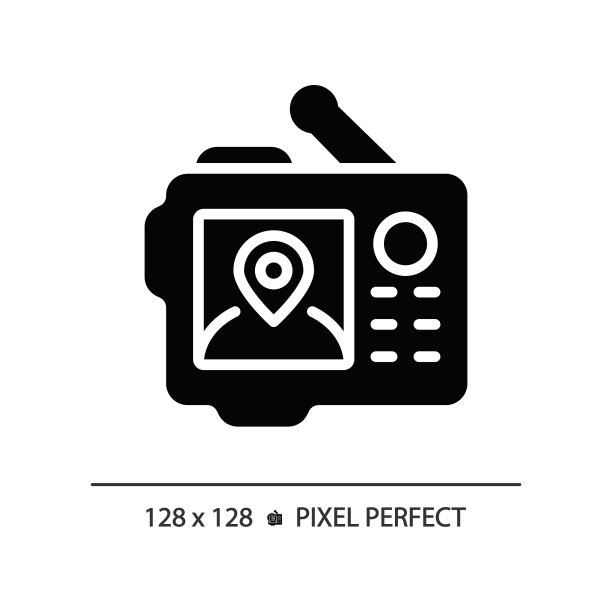 2D GPS 简易字形黑色图标图片下载
