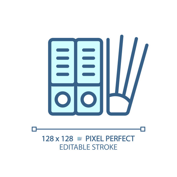 2D可自定义文件细线性蓝色图标图片下载
