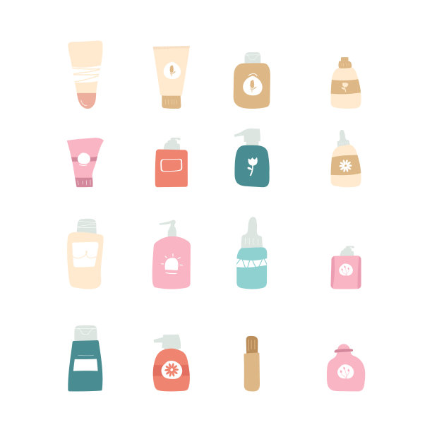 护肤品手绘插画图片下载