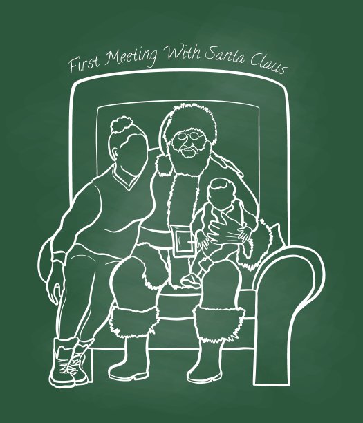 在圣诞老人膝盖黑板上图片下载