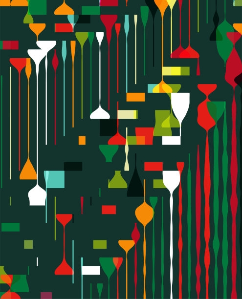 抽象彩色酒杯三角形几何华丽图案背景图片下载