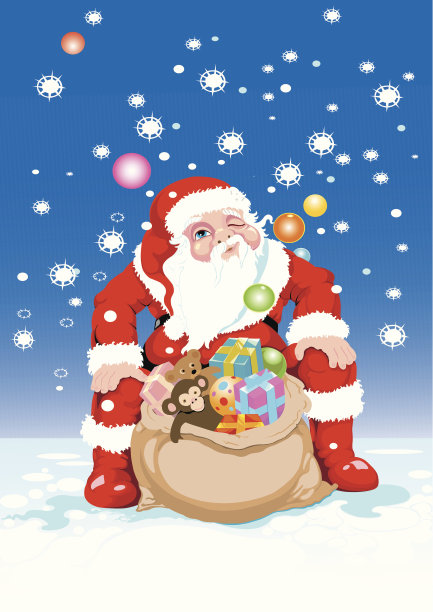 带着礼物的圣诞老人图片下载