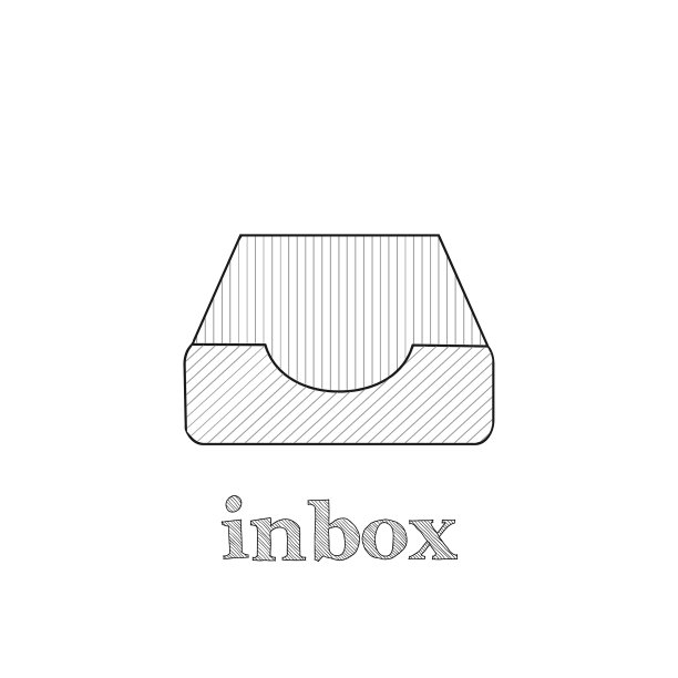 社交媒体收件箱线图标收件箱手绘图标图片下载