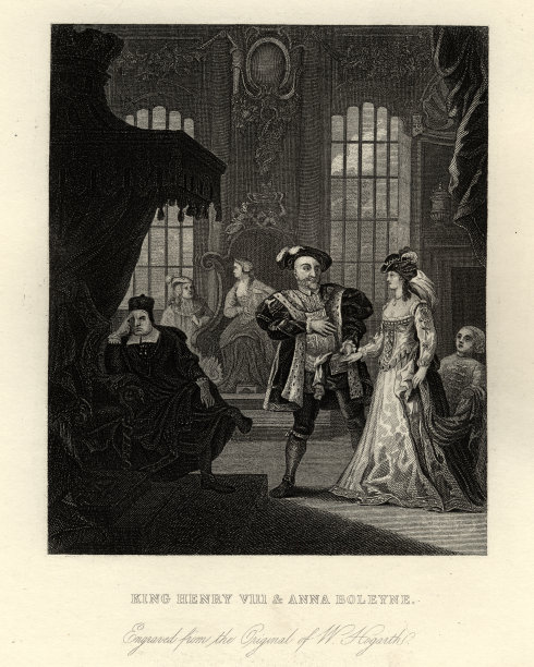 亨利八世和安妮·博林，威廉·贺加斯著图片下载