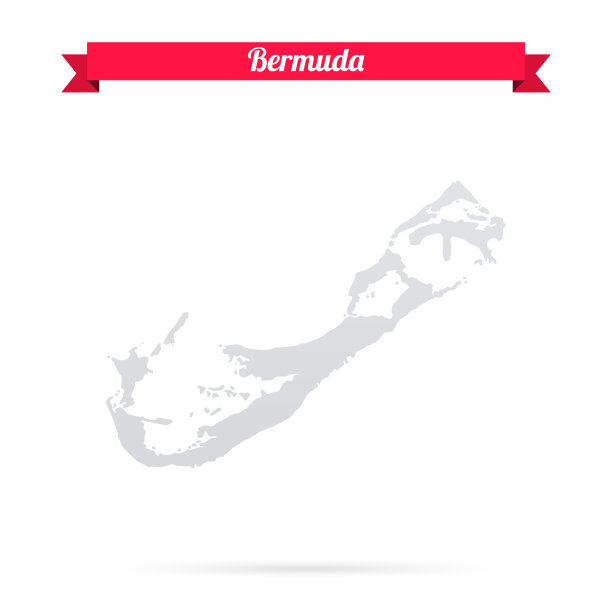 百慕大地图，白色背景，红色横幅图片下载