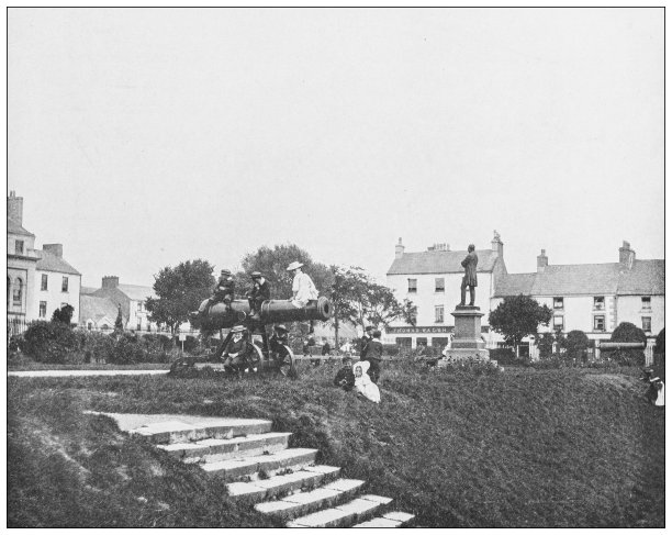 爱尔兰古董照片:艾尔广场，戈尔韦图片下载
