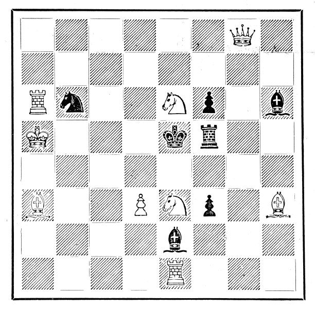 来自英国杂志的古董图片:国际象棋测验，白棋棋和两步棋图片下载