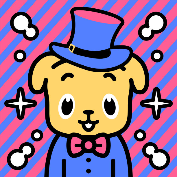 戴着高顶礼帽和领结的时尚狗狗图片下载