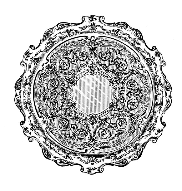 来自英国杂志的古董图片:华丽的盘子图片下载