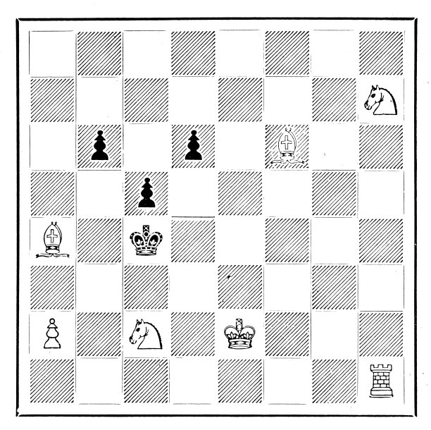 来自英国杂志的古董图片:国际象棋测验，白棋棋和三步棋图片下载