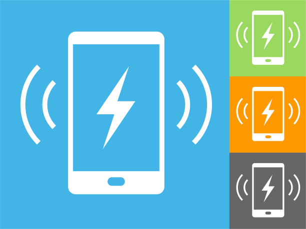 手机与充电闪电图标图片下载