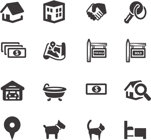 黑色和白色的房地产符号图片下载