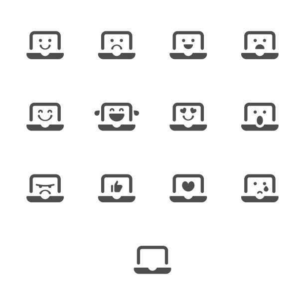 表情符号在笔记本电脑图标设置图片下载