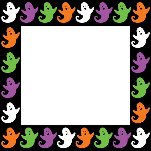 方形可爱的小幽灵框架图片下载