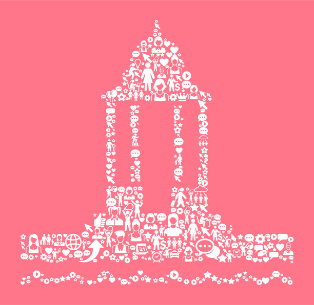 灯塔妇女权利和女孩权力的图标模式图片下载