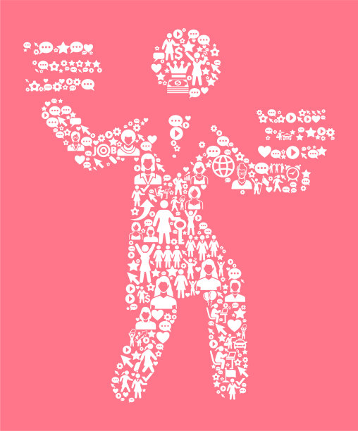 商业妇女和教育妇女权利和女孩权力的图标模式图片下载