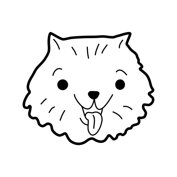 狗脸涂鸦。狗品种手绘。博美，拉布拉多，柯利，谢尔蒂，牛头犬，狮子狗，秋田犬，哈士奇头。股票矢量兽医插图在白色背景。图片下载