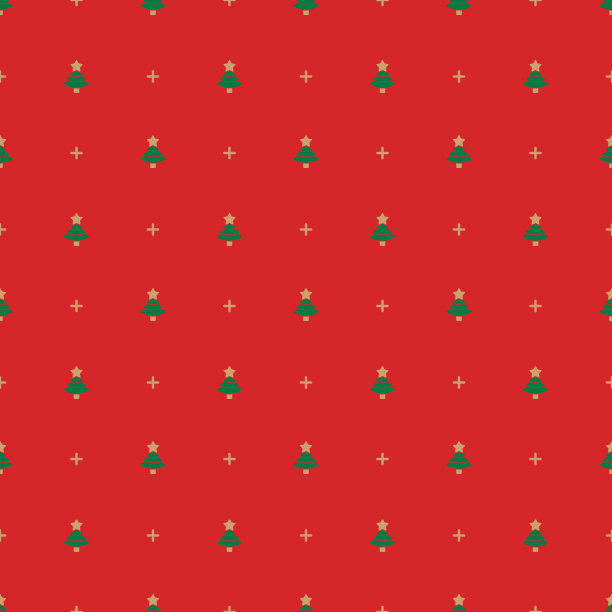 圣诞树无缝图案库存插图图片下载