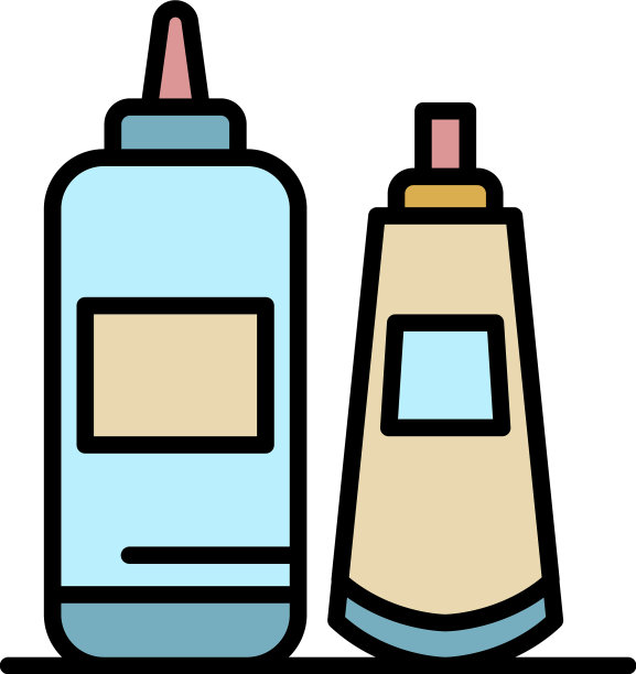 染发剂瓶图标颜色轮廓图片下载