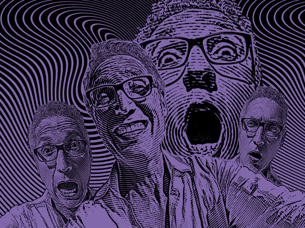 有很多面部表情的老年人图片下载