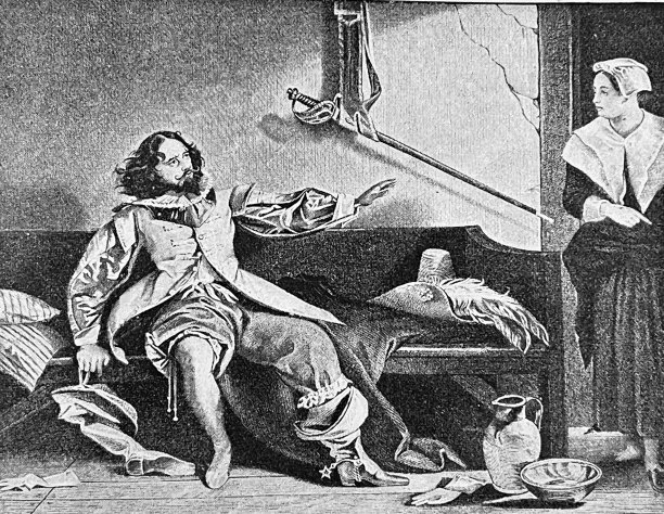 查尔斯·狄更斯在《每个人的幽默》中饰演博迪尔上尉。图片下载