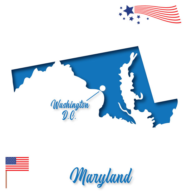 美国剪纸州图:马里兰州图片下载