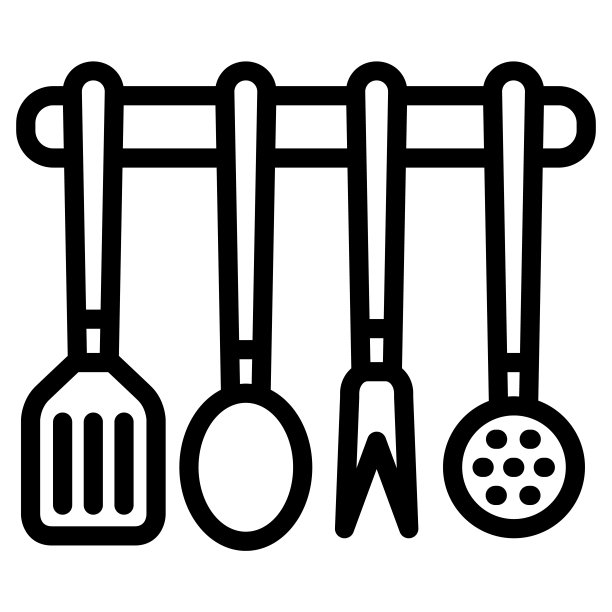 厨房用具套装线性图标：厨房电器概念，白色背景上的烹饪工具符号图片下载