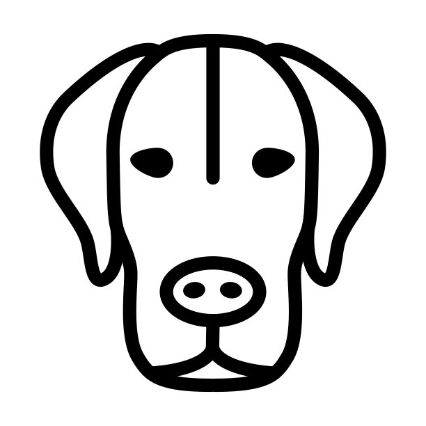狗的头线图标，宠物的概念，小狗的脸标志在白色的背景，狗的头轮廓图标在轮廓风格的移动概念网页设计。矢量图形。图片下载