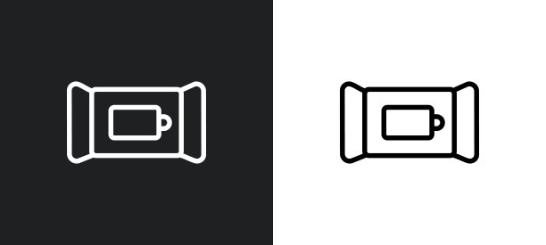 擦除轮廓图标在白色和黑色的颜色。擦拭平面矢量图标从美容集的网络，移动应用程序和用户界面。图片下载