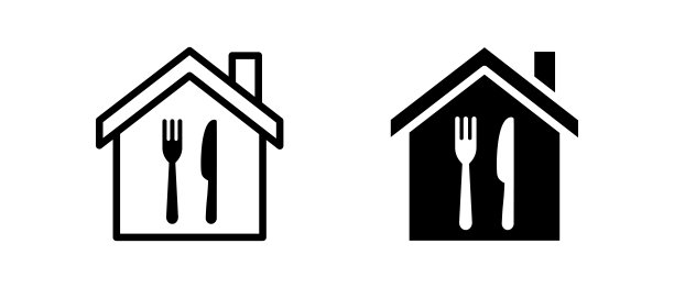 餐厅矢量图标集。快餐和晚餐的象征图片下载