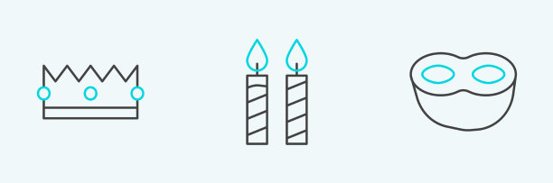 节日面具皇冠与生日蛋糕图片下载