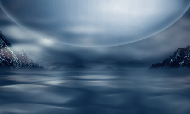 蓝色人工空间科技场景抽象空间背景图片下载