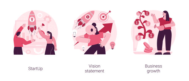 商业理念抽象概念矢量插图。图片下载