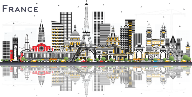 法国的天际线上有灰色的建筑和图片下载