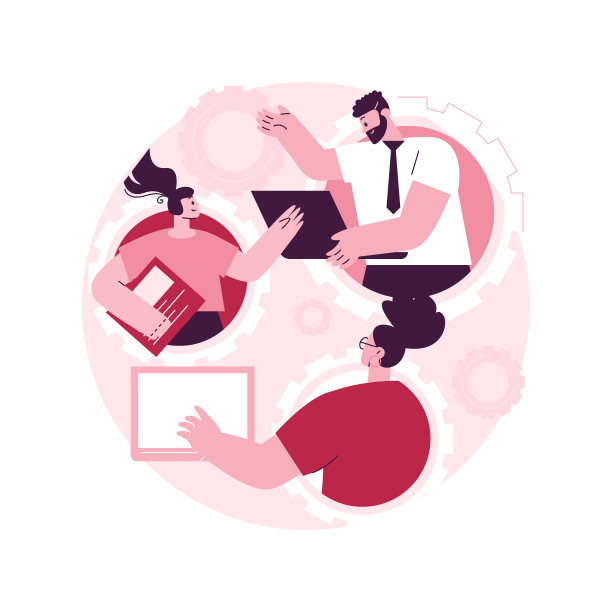 合作抽象概念矢量插图。图片下载