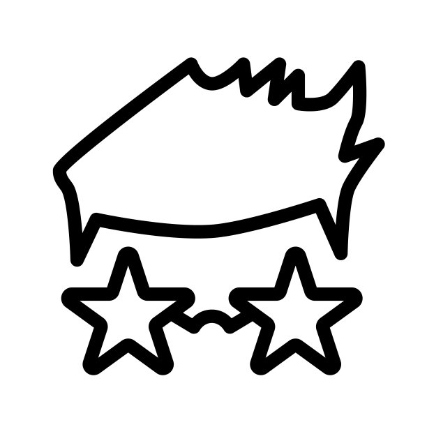 人在明星眼镜线图标，音乐节的概念，明星歌手在眼镜标志在白色背景，范在眼镜的形式，明星在移动轮廓。矢量图形。图片下载