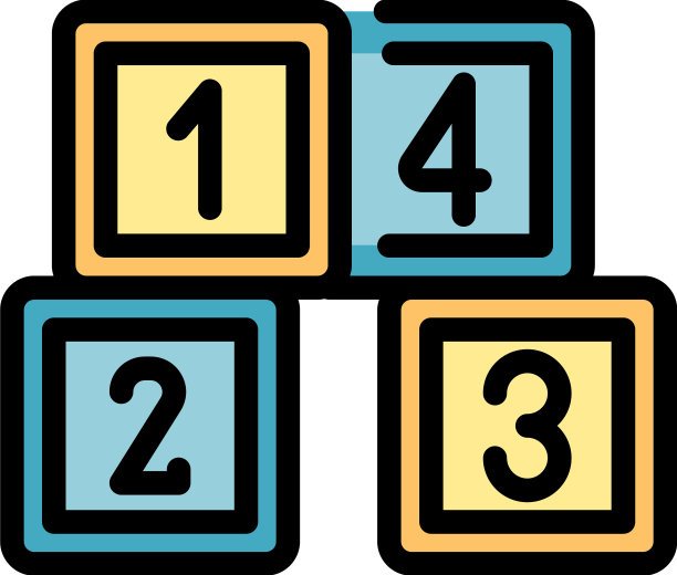 数字立方体图标扁平图片下载