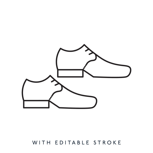 商人鞋线图标可编辑笔画图片下载