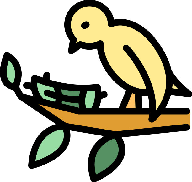 森林鸟音乐图标平坦图片下载