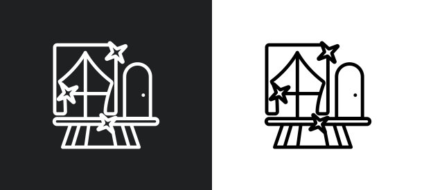 房间轮廓图标在白色和黑色的颜色。房间平面矢量图标从清洁收集的网页，移动应用程序和用户界面。图片下载