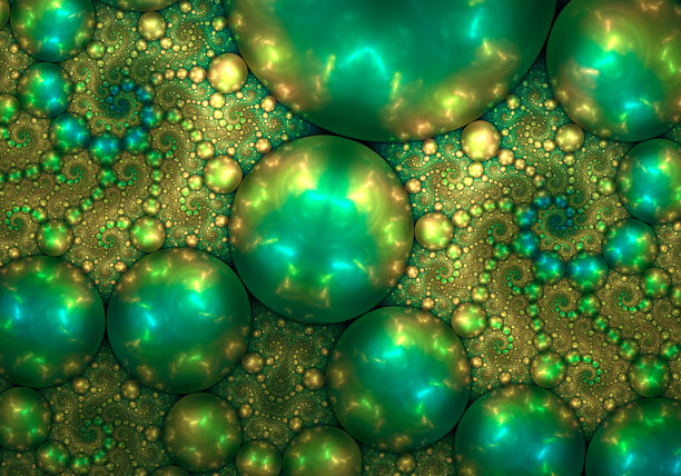 无限螺旋形球体的Kleinian分形艺术。图片下载