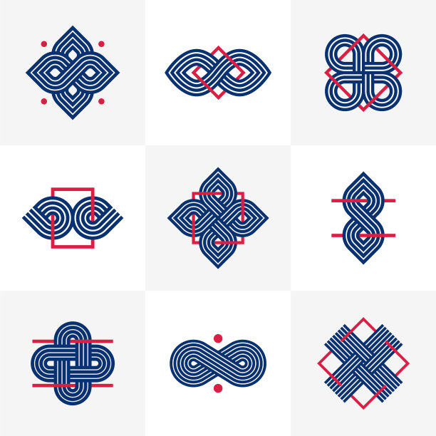 抽象符号logo交织几何图形图片下载