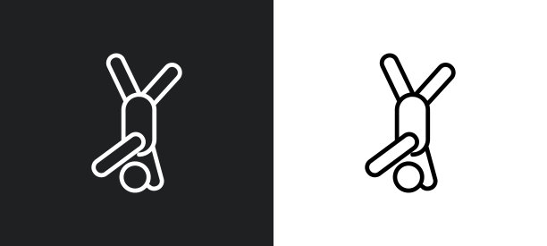 棍棒男人跳舞轮廓图标在白色和黑色的颜色。棍棒男人跳舞平面矢量图标从行为收集为web，移动应用程序和用户界面。图片下载