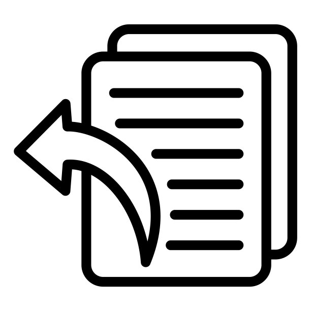 会计文件和代理箭头线图标，黑色的记账概念，外包业务在白色背景的标志，记账图标轮廓风格。矢量图形。图片下载