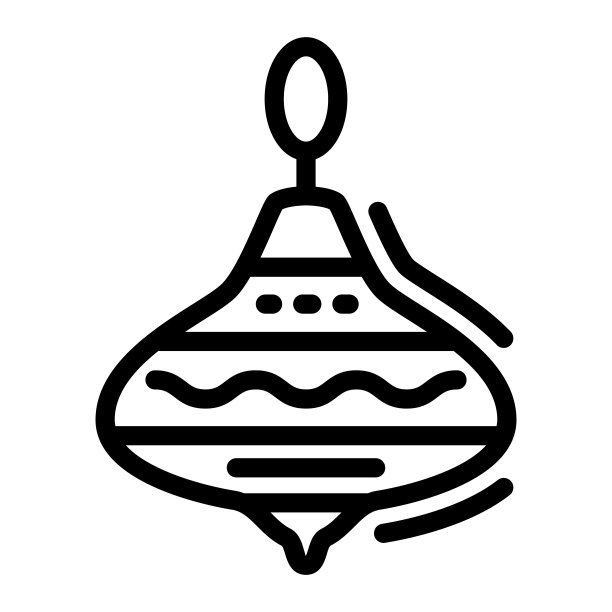 Yula玩具线图标，儿童玩具概念，白色背景旋转旋转玩具标志，塑料旋风图标轮廓风格移动概念网页设计。矢量图形。图片下载