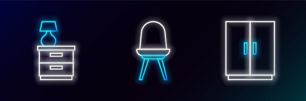 套线衣柜家具床头柜带灯图片下载