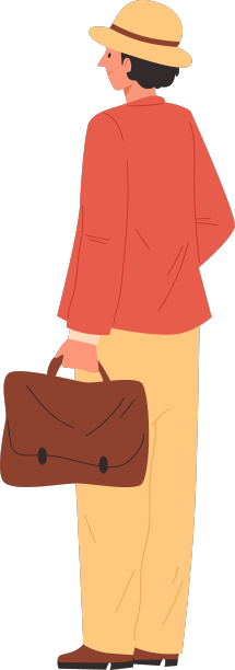 穿着西装，戴着帽子，拿着包的人图片下载