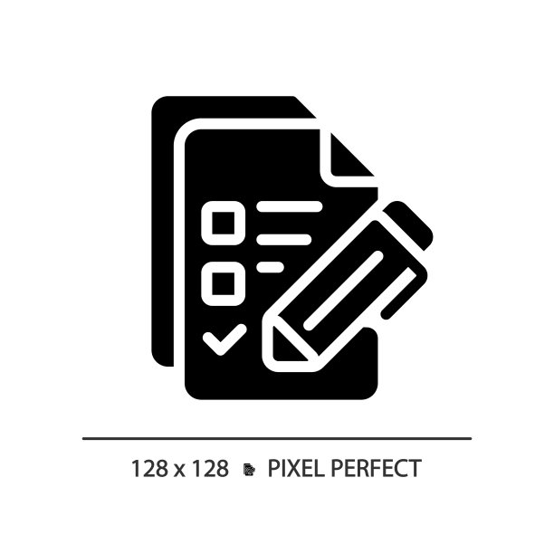 2D检查表象形样式黑色图标图片下载